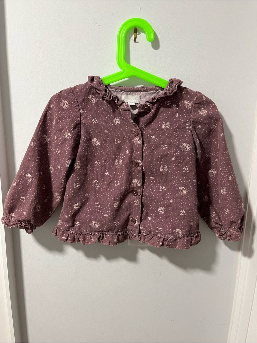 Jacadi plum‎ ruffled blouse size 23 months